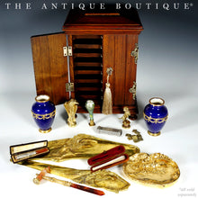 Load image into Gallery viewer, Signed Antique French Gilt Bronze Eagle Wax Seal Animalier Desk Stamp
