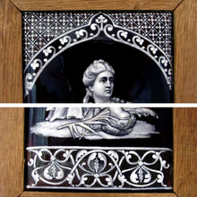 Load image into Gallery viewer, LARGE Antique 19c French Limoges Enamel on Copper Grisaille Portrait Plaque, Framed
