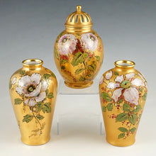 Load image into Gallery viewer, French Limoges Porcelain 3pc Garniture Set, Pair of Vases &amp; Urn
