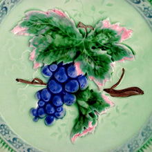 Load image into Gallery viewer, Vintage W. German Majolica Plate Grape Motif
