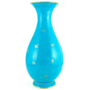 13" Antique Sevres French Porcelain Turquoise Blue Vase