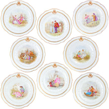 Load image into Gallery viewer, Set of Antique French Sevres Porcelain Hand Painted 10&quot; Plates
