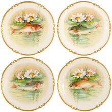 Load image into Gallery viewer, 14pc Antique French Limoges Porcelain Signed Hand Painted Fish Set
