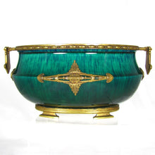 Load image into Gallery viewer, Paul Milet for Sevres French Porcelain Jardiniere, Flambe Glaze, Signed DELAUNAY Bronze Mounts
