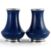 Load image into Gallery viewer, Pair French Paul Milet for Sevres Porcelain Vases Hallmarked Sterling Silver 950 Mounts
