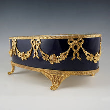 Load image into Gallery viewer, Antique French Sevres Porcelain Paul Milet Jardiniere Gilt Bronze Cobalt Blue
