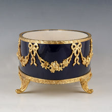 Load image into Gallery viewer, Antique French Sevres Porcelain Paul Milet Jardiniere Gilt Bronze Cobalt Blue
