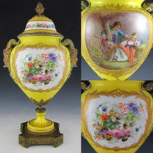 Load image into Gallery viewer, Antique French Sevres Style Hand Painted Porcelain Urn
