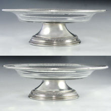 Load image into Gallery viewer, Pair Antique French Sterling Silver &amp; Engraved Glass Compotes
