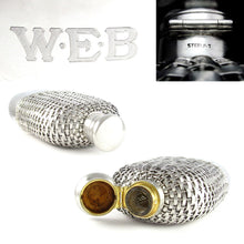 Load image into Gallery viewer, Antique Gorham Sterling Silver Basket Weave Whiskey Spirits Hip Flask
