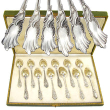 Load image into Gallery viewer, 12 Antique French Sterling Silver Dessert or Coffee Spoons

