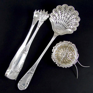 3pc Antique French Sterling Silver Tea, Coffee & Dessert Serving Set