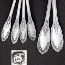 Load image into Gallery viewer, 6pc Antique French Sterling Silver Hors d&#39;Oeuvre Serving Set, Butterflies &amp; Flowers
