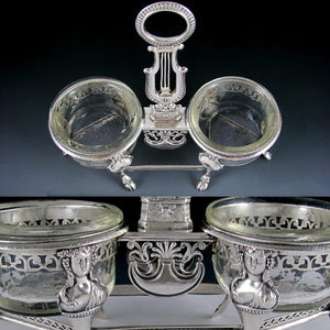 Ambroise Mignerot Antique French Sterling Silver Grand Double Salt Cellar