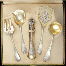 Load image into Gallery viewer, Antique French Sterling Silver Gilt Vermeil Hors d&#39;Oeuvre Servers
