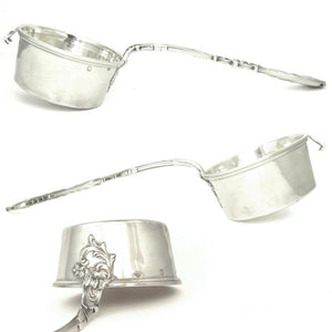 Large Antique French Sterling Silver Tea Strainer by Henri Soufflot