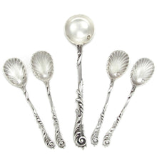 Load image into Gallery viewer, Antique French Sterling Silver Salt &amp; Mustard Spoons Condiment Set
