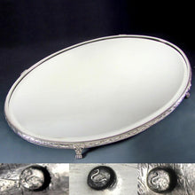Load image into Gallery viewer, Large Antique French Silver Hallmarked Mirror Plateau Centerpiece
