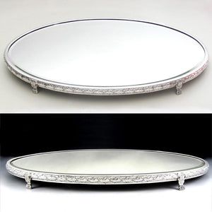 Large Antique French Silver Hallmarked Mirror Plateau Centerpiece