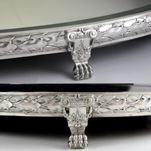 Load image into Gallery viewer, Large Antique French Silver Hallmarked Mirror Plateau Centerpiece
