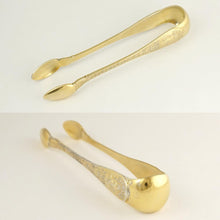 Load image into Gallery viewer, Antique French Sterling Silver Sugar Tongs Gilt Vermeil Putti &amp; Grapes
