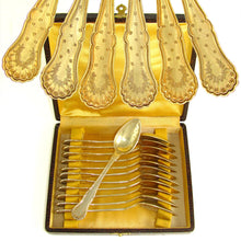 Load image into Gallery viewer, Antique French Sterling Silver Gilt Vermeil Tea or Coffee Spoons
