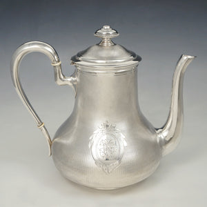ODIOT - Antique French Sterling Silver Coffee Pot or Teapot in Box, 811.3g