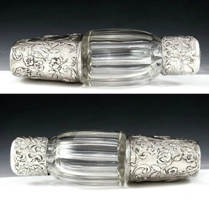 Superb Dutch .833 Silver & Cut Glass Flask