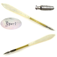 Load image into Gallery viewer, Antique French mother of pearl dip pen writing calligraphy tools
