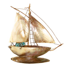 Load image into Gallery viewer, Antique French Napoleon III era inkwell, inkstand, in the form of a sailing boat

