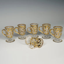 Load image into Gallery viewer, Antique Bohemian Moser enamel glass cordial cups
