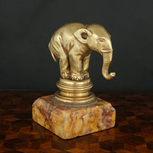 Load image into Gallery viewer, Antique French Gilt Bronze Elephant Wax Seal Desk Stamp Signed Garnier

