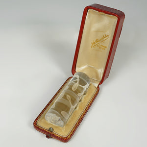 Antique Wax Seal Austrian Cut Crystal Intaglio Art Nouveau Mistletoe Pattern