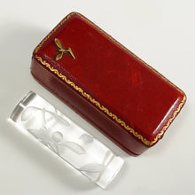 Load image into Gallery viewer, Antique Wax Seal Austrian Cut Crystal Intaglio Art Nouveau Mistletoe Pattern
