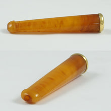 Load image into Gallery viewer, Antique French 18K Gold Mounted Amber Cigarette Holder or Cheroot Holder, Etui Case
