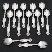 Load image into Gallery viewer, Frontenac by International Sterling Silver 12 Ice Cream Dessert Forks Set Lily Flower
