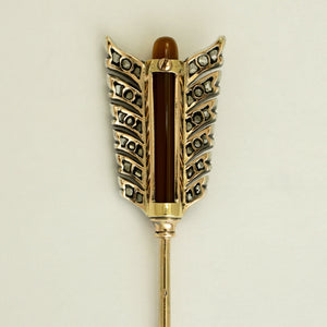 Back close up of an antique French 18K gold brooch