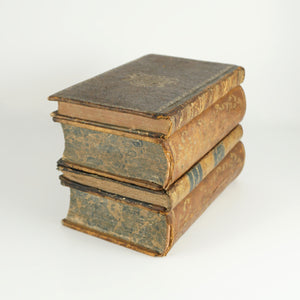 Antique French Trompe l’Oeil Books Liquor Caddy Tantalus Box, Decanter Shot Glasses Mini Bar