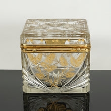 Load image into Gallery viewer, Antique French Cut Crystal Glass Box, Casket, Gilt Bronze Mounts
