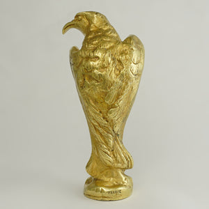 Signed Antique French Gilt Bronze Eagle Wax Seal Animalier Desk Stamp