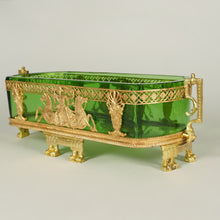 Load image into Gallery viewer, Antique French Empire Gilt Bronze Ormolu Glass Jardiniere Table Centerpiece
