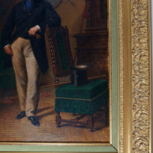 Load image into Gallery viewer, Antique Napoleon III era French Portrait of a Gentleman by Jacques Joseph Léopold Loustau (1815-1894)

