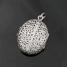 Load image into Gallery viewer, Antique French .800 Silver Photo Locket Pendant, Ornate Filigree
