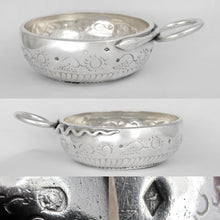 Load image into Gallery viewer, Antique French Silver Wine Taster Tastevin Sommelier Cup, 1827 Coin, Snake Handle
