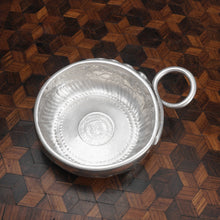 Load image into Gallery viewer, Antique French Silver Wine Taster Tastevin Sommelier Cup, 1827 Coin, Snake Handle
