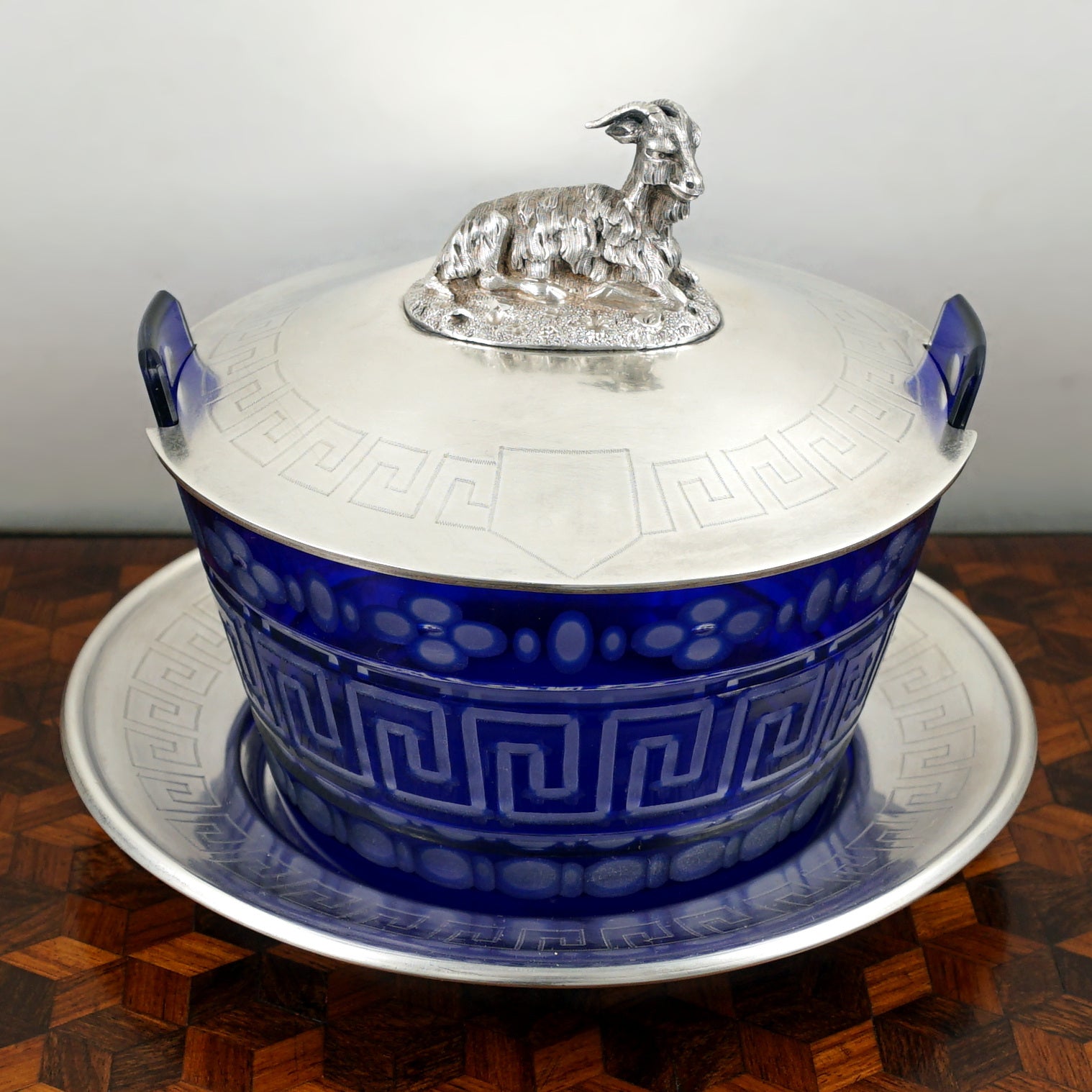 French Beurrier. Vintage, Rustic Beurre Butter Dish with Lid.