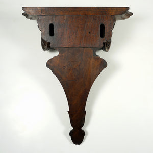 Antique 19th Century Carved Wood Wall Shelf Console Bracket Corbel