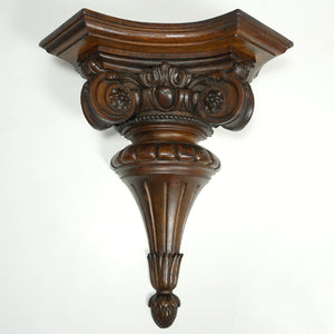 Antique 19th Century Carved Wood Wall Shelf Console Bracket Corbel