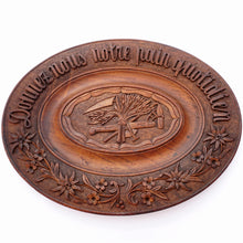 Load image into Gallery viewer, Antique Swiss Black Forest Hand Carved Wood Oval Bread Tray Platter, Emile Egger
