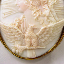 Load image into Gallery viewer, Large Antique Victorian 18K Gold Shell Cameo Brooch / Pin, Original Box

